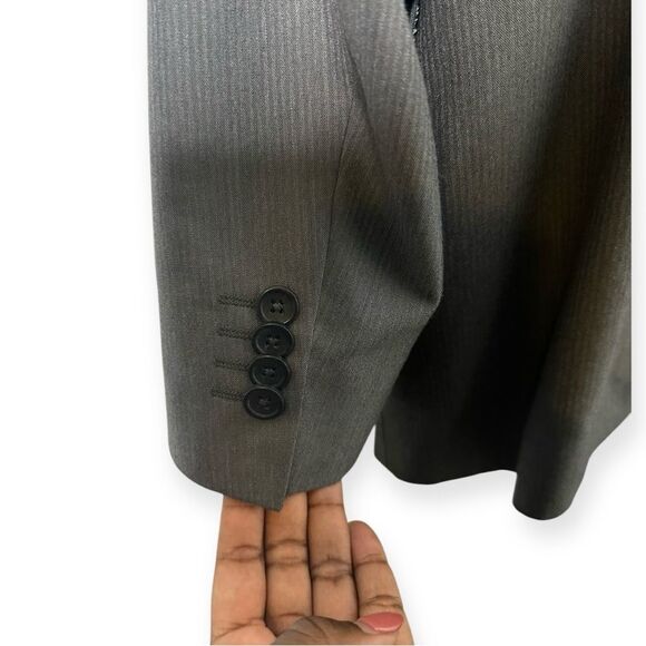 Banana Republic Blazer Mens 46R Gray Pinstripe Office Formal Classic Suit Jacket - Picture 10 of 10